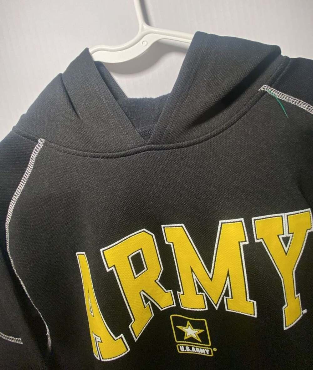 US Army Black Yellow Graphic Hoodie Sweatshirt